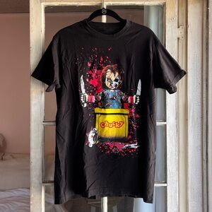 Chucky Universal Horror Nights 2023 Black Cotton Short Sleeve Shirt